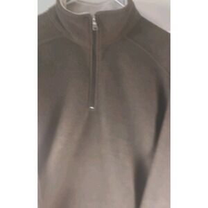 St Johns Bay Men's 1/4 Zip Fleece Pullover Dark Brown Size X-large